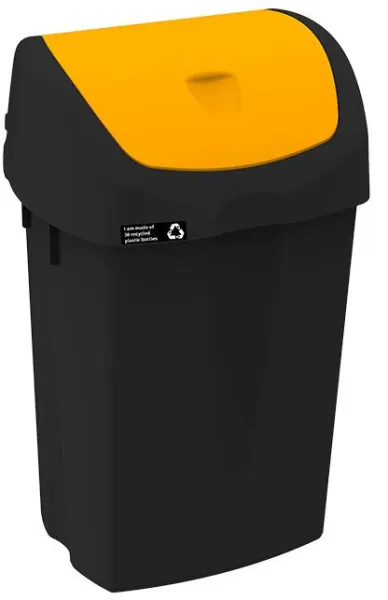 NRW Jäteastia, jossa on keltainen heilurikansi, kestävä, 25 L