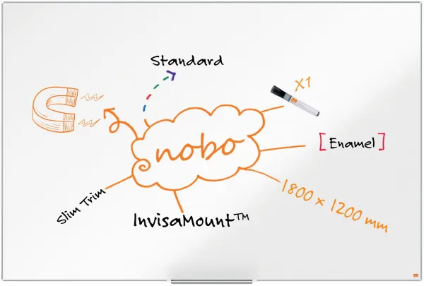 Nobo Impression Pro emaloitu whiteboard 180x120cm valkoinen